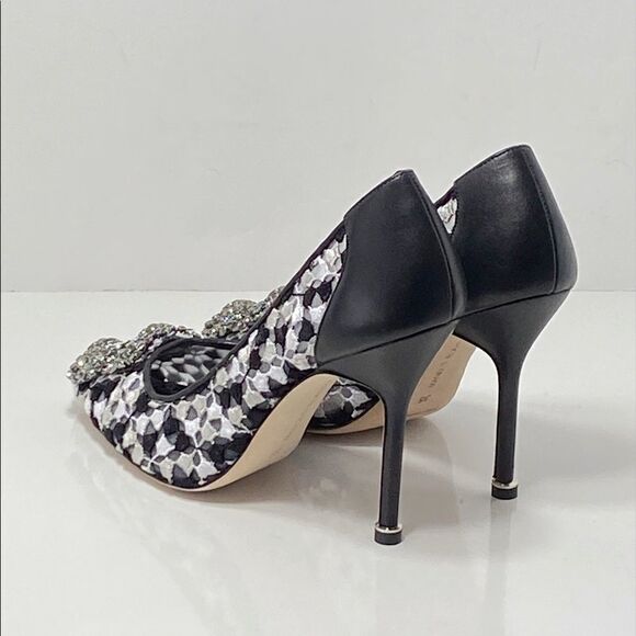 Manolo Blahnik Hangisi 105 Embellished Embroidered Pumps size 36 - Picture 4 of 14